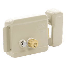 Cerradura Eléctrica / Doble Cerrojo / 12 VCC/VCA / 4 A Máx. / Botón Integrado / Exterior / Derecha