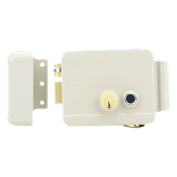 Cerradura Eléctrica / Doble Cerrojo / 12 VCC/VCA / Consumo 2 A/4 A / Botón Integrado / Izquierda / Exterior