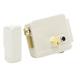 Cerradura Eléctrica / Doble Cerrojo / 12 VCC/VCA / Consumo 2 A/4 A / Botón Integrado / Izquierda / Exterior