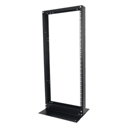 Rack de 2 Postes / 24 UR / 19" EIA-310D / Carga 460 kg / Base L para Piso / Acero Cal. 11 y 14