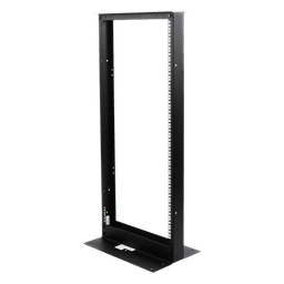 Rack de 2 Postes / 24 UR / 19" EIA-310D / Carga 460 kg / Base L para Piso / Acero Cal. 11 y 14