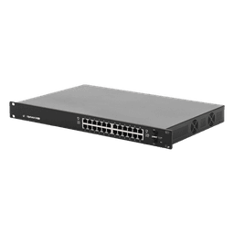Switch administrable / 24 puertos Gigabit PoE+/PoE pasivo 24V / 2 puertos SFP / 250W / 52 Gbps / 38.69 Mpps