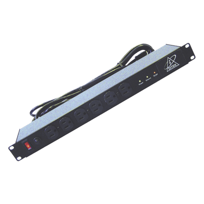 Protector de Rack 1U / 12 Salidas NEMA 5-15P / 120 VCA 15 A / Supresión EMI/RFI / 90 kA / 1.58 x 3.74 x 17.01 in