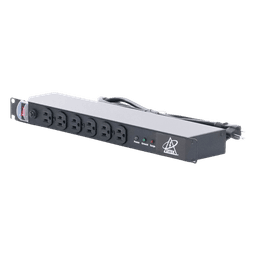 Protector de Rack 1U / 12 Salidas NEMA 5-15P / 120 VCA 15 A / Supresión EMI/RFI / 90 kA / 1.58 x 3.74 x 17.01 in