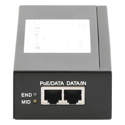 Inyector Hi-PoE / 56 Vcc / 60 W / 802.3af/at / Endspan y Midspan / 2.78 x 1.45 x 7.2 pulgadas
