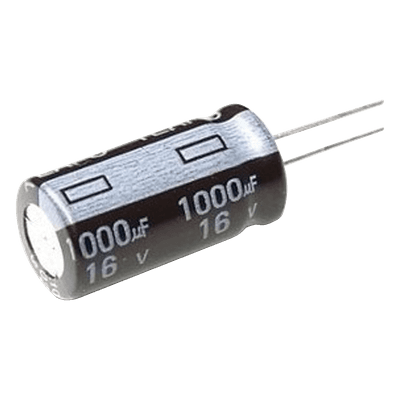 Capacitor Electrolítico de Aluminio / 1000 µF / 16 Vcc / Radial / 105 °C / 10 x 15 mm