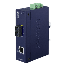 Convertidor de Medios Industrial / 10/100 Base-TX a 100 Base-FX / Multimodo SC / Alcance 2 km / IP30 / -40 a 75°C