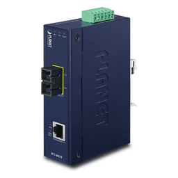 Convertidor de Medios Industrial / 10/100 Base-TX a 100 Base-FX / Multimodo SC / Alcance 2 km / IP30 / -40 a 75°C