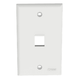 Placa de Pared Vertical / Estilo Plano / 1 Puerto Keystone / ABS / 69.8 x 114.3 mm / 2.75 x 4.5 pulg. / Blanco