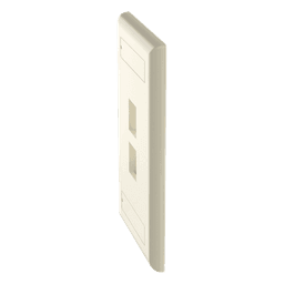 Placa de Pared Vertical / 2 Puertos Keystone / Diseño Plano / 69.8 x 114.3 mm / 2.75 x 4.5 pulg. / Color Marfil