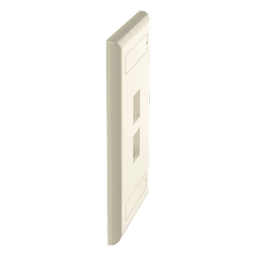 Placa de Pared Vertical / 2 Puertos Keystone / Diseño Plano / 69.8 x 114.3 mm / 2.75 x 4.5 pulg. / Color Marfil