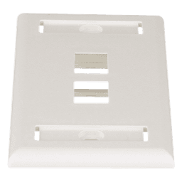 Placa de Pared Vertical / 2 Puertos Keystone / Espacios para Etiquetas / Blanco Mate / 2.75 x 4.5 pulg.