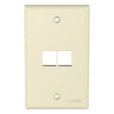 Placa de Pared Vertical / 2 Puertos Keystone / ABS / 2.75 x 4.5 Pulg. / Marfil