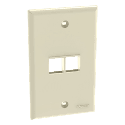 Placa de Pared Vertical / 2 Puertos Keystone / ABS / 2.75 x 4.5 Pulg. / Marfil
