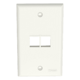 Placa de Pared Vertical / 2 Puertos Keystone / Diseño Plano / 69.8 x 114.3 mm / Blanco Mate