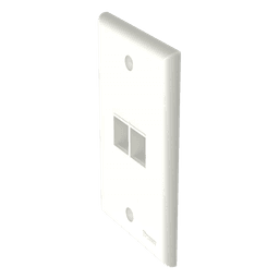Placa de Pared Vertical / 2 Puertos Keystone / Diseño Plano / 69.8 x 114.3 mm / Blanco Mate