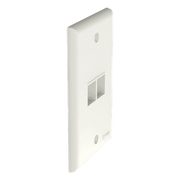 Placa de Pared Vertical / 2 Puertos Keystone / Diseño Plano / 69.8 x 114.3 mm / Blanco Mate
