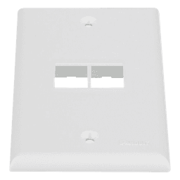 Placa de Pared Vertical / 2 Puertos Keystone / Montaje Vertical / 69.8 x 114.3 mm / 2.75 x 4.5 pulg. / Blanco