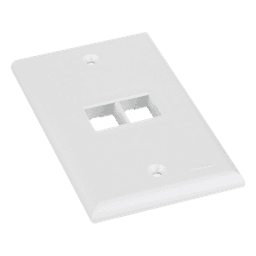 Placa de Pared Vertical / 2 Puertos Keystone / Montaje Vertical / 69.8 x 114.3 mm / 2.75 x 4.5 pulg. / Blanco