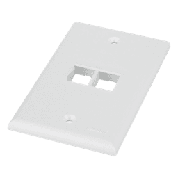 Placa de Pared Vertical / 2 Puertos Keystone / Montaje Vertical / 69.8 x 114.3 mm / 2.75 x 4.5 pulg. / Blanco