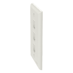 Placa de Pared Vertical / 3 Puertos Keystone / ABS / Blanco Mate / 2.75 x 4.5 pulg.
