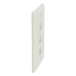 Placa de Pared Vertical / 3 Puertos Keystone / ABS / Blanco Mate / 2.75 x 4.5 pulg.
