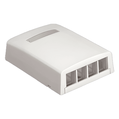 Caja de Montaje en Superficie / 4 Módulos Keystone / 82.8 x 31.2 x 83.3 mm / Blanco Mate