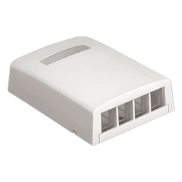 Caja de Montaje en Superficie / 4 Módulos Keystone / ABS / 82.8 x 31.2 x 83.3 mm / Blanco