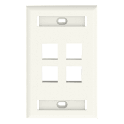Placa de Pared Vertical / 4 Puertos Keystone / 69.8 x 114.3 mm / 2.75 x 4.5 pulg. / Con Espacios para Etiquetas / Color Marfil