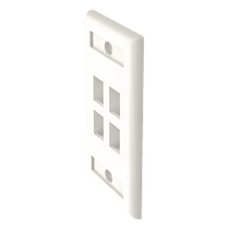 Placa de Pared Vertical / 4 Puertos Keystone / 69.8 x 114.3 mm / 2.75 x 4.5 pulg. / Con Espacios para Etiquetas / Color Marfil