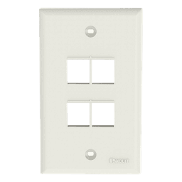 Placa de Pared Vertical / 4 Puertos Keystone / ABS / Blanco Mate / 69.8 x 114.3 mm / 2.75 x 4.5 pulg. / RoHS