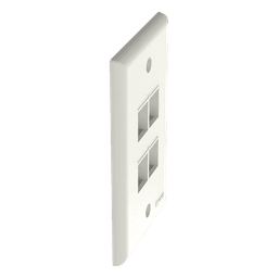 Placa de Pared Vertical / 4 Puertos Keystone / ABS / Blanco Mate / 69.8 x 114.3 mm / 2.75 x 4.5 pulg. / RoHS