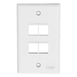 Placa de Pared Vertical / 4 Puertos Keystone / Montaje Vertical / 69.8 x 114.3 mm / 2.75 x 4.5 pulg. / ABS / Blanco