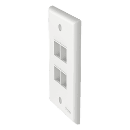Placa de Pared Vertical / 4 Puertos Keystone / Montaje Vertical / 69.8 x 114.3 mm / 2.75 x 4.5 pulg. / ABS / Blanco