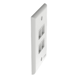 Placa de Pared Vertical / 4 Puertos Keystone / Montaje Vertical / 69.8 x 114.3 mm / 2.75 x 4.5 pulg. / ABS / Blanco