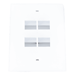 Placa de Pared Vertical / 4 Puertos Keystone / Montaje Vertical / 69.8 x 114.3 mm / 2.75 x 4.5 pulg. / ABS / Blanco