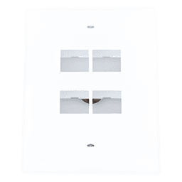Placa de Pared Vertical / 4 Puertos Keystone / Montaje Vertical / 69.8 x 114.3 mm / 2.75 x 4.5 pulg. / ABS / Blanco
