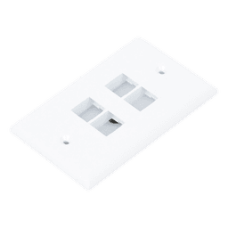 Placa de Pared Vertical / 4 Puertos Keystone / Montaje Vertical / 69.8 x 114.3 mm / 2.75 x 4.5 pulg. / ABS / Blanco