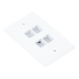 Placa de Pared Vertical / 4 Puertos Keystone / Montaje Vertical / 69.8 x 114.3 mm / 2.75 x 4.5 pulg. / ABS / Blanco