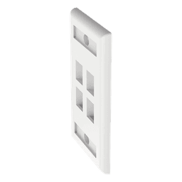 Placa de Pared Vertical / 4 Puertos Keystone / 69.8 x 114.3 mm / 2.75 x 4.5 pulg. / Con Etiquetas / Blanco
