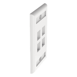 Placa de Pared Vertical / 4 Puertos Keystone / 69.8 x 114.3 mm / 2.75 x 4.5 pulg. / Con Etiquetas / Blanco