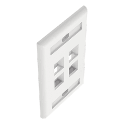 Placa de Pared Vertical / 4 Puertos Keystone / 69.8 x 114.3 mm / 2.75 x 4.5 pulg. / Con Etiquetas / Blanco