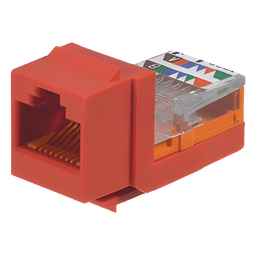 Módulo Jack Keystone / Cat 5e / UTP / 22-24 AWG / RJ45 / Leadframe / PoE / Rojo