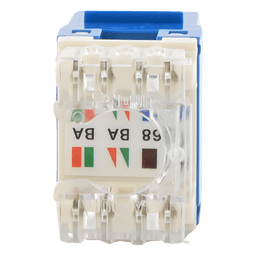Jack Keystone RJ45 / Categoría 6 / Terminación 110 de Impacto / UTP 8P8C / 22-26 AWG / Azul