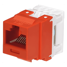 Conector Jack / Categoría 6 / Clase E / Terminación 110 / T568A/B / Keystone / 1 Puerto / Sin Blindaje / Color Rojo