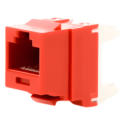 Conector Jack / Categoría 6 / Clase E / Terminación 110 / T568A/B / Keystone / 1 Puerto / Sin Blindaje / Color Rojo