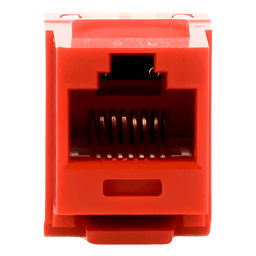 Conector Jack / Categoría 6 / Clase E / Terminación 110 / T568A/B / Keystone / 1 Puerto / Sin Blindaje / Color Rojo