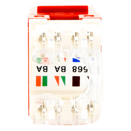 Conector Jack / Categoría 6 / Clase E / Terminación 110 / T568A/B / Keystone / 1 Puerto / Sin Blindaje / Color Rojo