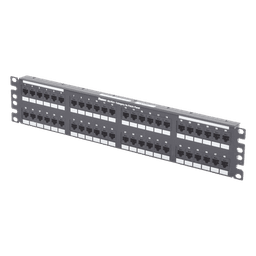 Panel de Parcheo Punchdown / Cat 6 Clase E / 48 Puertos / 2UR / 19.00' Ancho / Acero Inoxidable