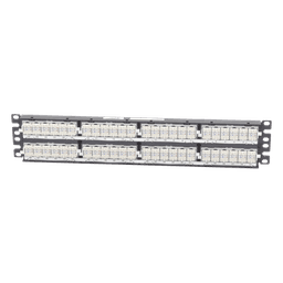 Panel de Parcheo Punchdown / Cat 6 Clase E / 48 Puertos / 2UR / 19.00' Ancho / Acero Inoxidable